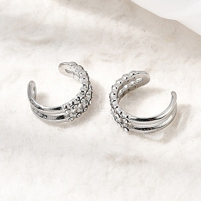 304 Stainless Steel Rhinestone Cuff Earrings EJEW-L313-04P-1