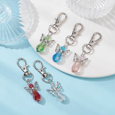 Angel Glass Beads Pendants Decorations HJEW-JM01315-01-1