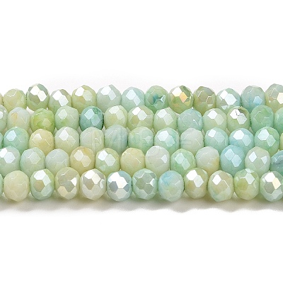 Faceted Electroplated Glass Beads Strands GLAA-C023-02-C13-1
