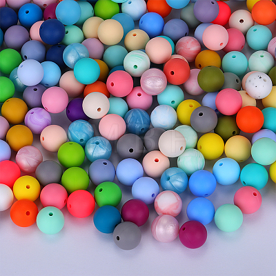 Round Silicone Focal Beads SI-JX0046A-90-1