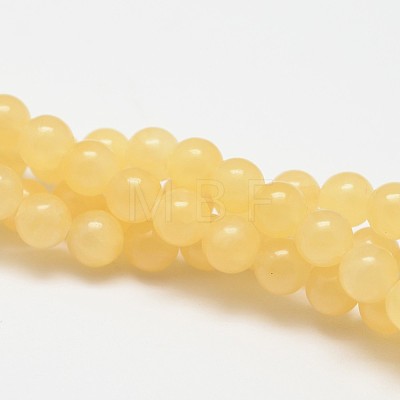 Natural Yellow Jade Bead Strands X-G-K121-01-6mm-1