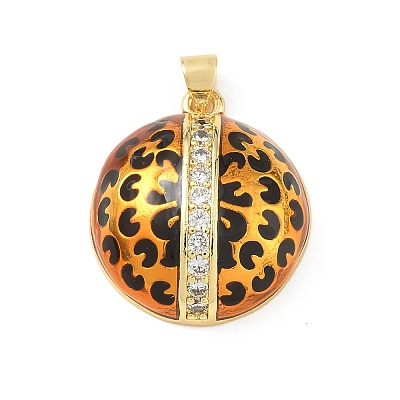 Brass Micro Pave Clear Cubic Zirconia Pendants KK-A303-17A-G-1