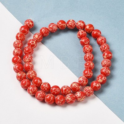 Synthetic Imperial Jasper Dyed Beads Strands G-P507-01A-08-1