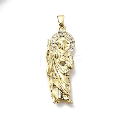 Brass Micro Pave Cubic Zirconia Pendants KK-P336-01H-G-1