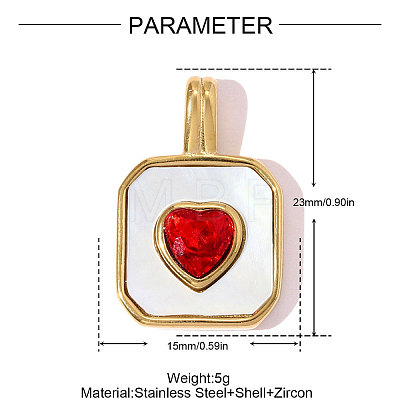 304 Stainless Steel Shell Pendants STAS-OY008-23G-1