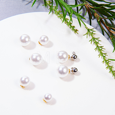 High Luster Eco-Friendly Plastic Imitation Pearl Ear Nuts MACR-S284-05A-1