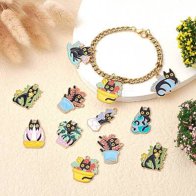 24Pcs 12 Style Alloy Enamel Pandants ENAM-SZ0004-19-1