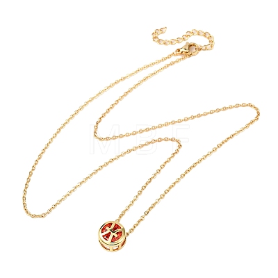 Brass Pave Cubic Zirconia Birth Stone Constellation Pendant Cable Chain Necklaces NJEW-D334-01G-05-1