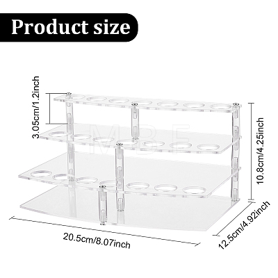 3-Tier 21-Hole Acrylic Lipstick Display Stands ODIS-WH0002-51-1