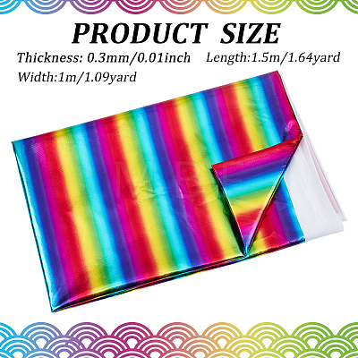 Color-striped Polyester Bronzing Fabric DIY-WH0034-57-1