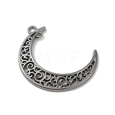 Tibetan Style Alloy Hollow Moon Links TIBEP-5312-B-FF-1