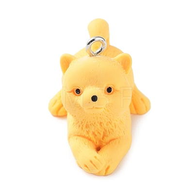 Opaque Resin Dog Pendants RESI-P033-A01-1