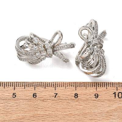 Brass Micro Pave Cubic Zirconia Twister Clasps KK-K422-11P-1