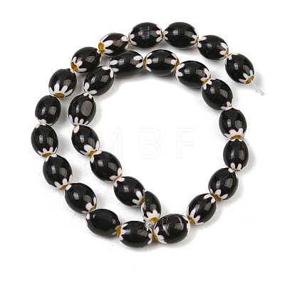 Handmade Millefiori Glass Oval Bead Strands LK-Z001-01A-04-1
