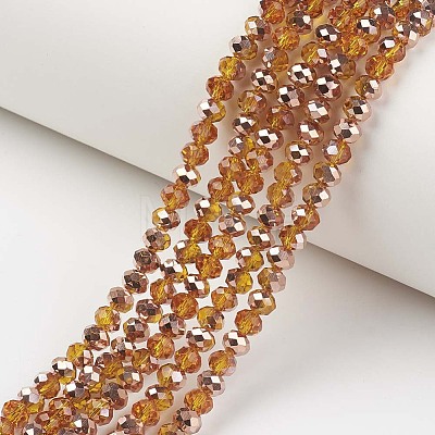 Electroplate Transparent Glass Beads Strands EGLA-A034-T2mm-N16-1