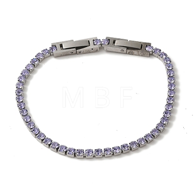 304 Stainless Steel Rhinestone Cup Chain Bracelets BJEW-S002-01A-1