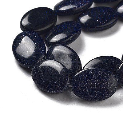 Synthetic Blue Goldstone Beads Strands G-P528-M02-01-1