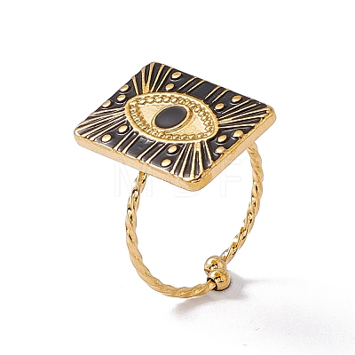 Enanel Horse Eye Open Cuff Ring RJEW-C038-01A-G-1