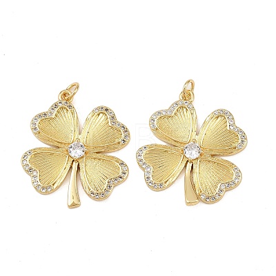Brass Cubic Zirconia Pendants X-KK-L251-54G-1