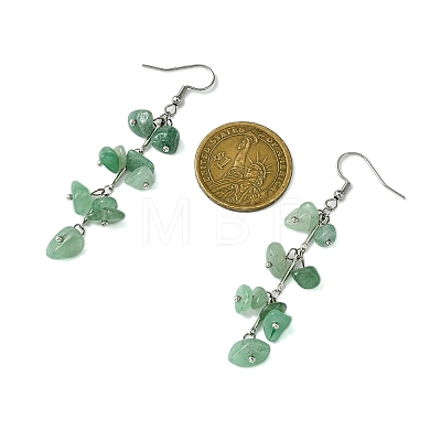 Natural Green Aventurine Dangle Earrings for Women EJEW-TA00553-02-1