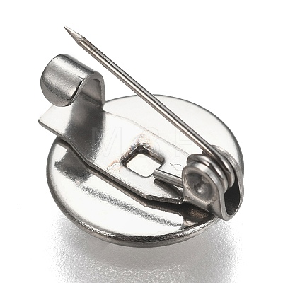 Tarnish Resistant 304 Stainless Steel Brooch Base Settings STAS-F191-04P-10mm-1