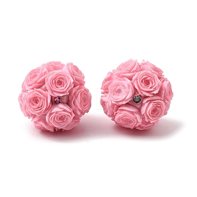 Opaque Acrylic & Rhinestone & Resin Beads OACR-D039-05-1