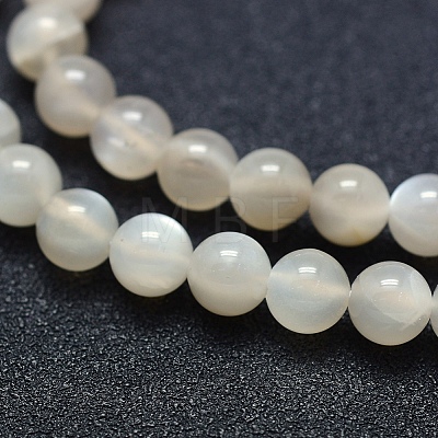 Natural White Moonstone Beads Strands G-P342-02A-6mm-AB-1