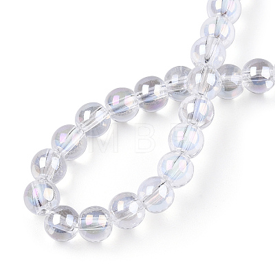 Electroplate Transparent Glass Beads Strands GLAA-T032-T4mm-AB13-1