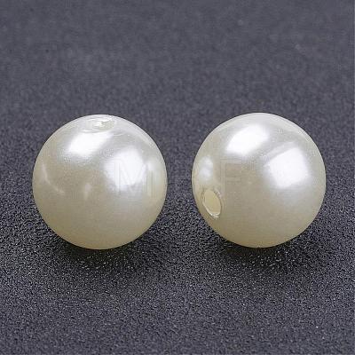 12MM Creamy White Color Imitation Pearl Loose Acrylic Beads Round Beads for DIY Fashion Kids Jewelry X-PACR-12D-12-1