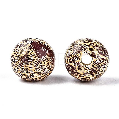 Printed Schima Wood Beads WOOD-N017-01E-1