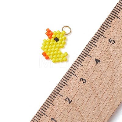 Glass Seed Beaded Pendants PALLOY-MZ01293-02-1