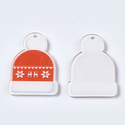 Christmas Themed Transparent Printed Acrylic Pendants KY-S163-339-1