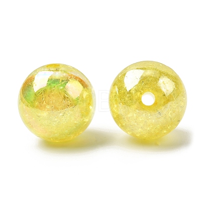 AB Color Transparent Crackle Round Acrylic Beads CACR-S006-07-1