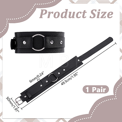 2Pcs Imitation Leather Cord Bracelets for Men Women BJEW-HY0002-75-1