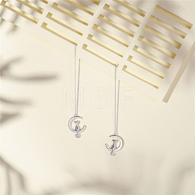 SHEGRACE Rhodium Plated 925 Sterling Silver Dangle Stud Earrings JE890A-1