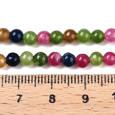 Dyed Natural White Jade Beads Strands G-T140-4mm-A15-1