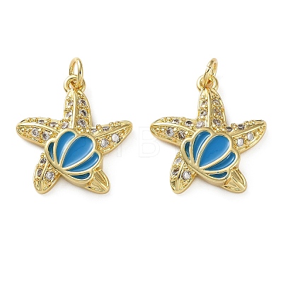 Brass Micro Pave Clear Cubic Zirconia Pendants KK-D221-08G-02-1