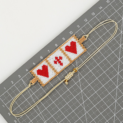 Religious Glass Seed Beads Link Bracelets XZ2027-1-1