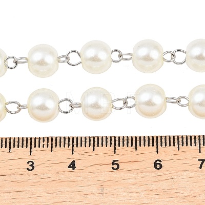 Handmade Glass Pearl Beaded Chains for Necklaces/Bracelets Making AJEW-PH00633-02-1