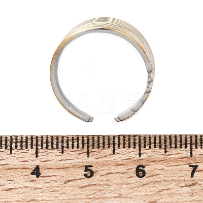 Multi-layer 304 Stainless Steel Cuff Open Rings RJEW-P192-07A-1
