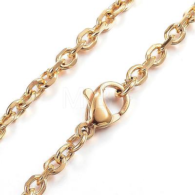 304 Stainless Steel Necklaces NJEW-E080-12G-1