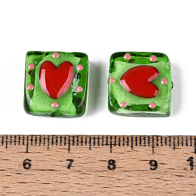 Handmade Spray Painted Lampwork Beads LAMP-N035-02F-1