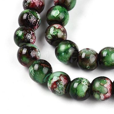 Baking Paint Glass Beads Strands X-DGLA-N003-8mm-A09-1