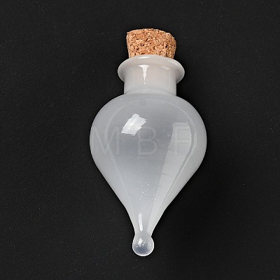 Teardrop Glass Cork Bottles Ornament LS-AJEW-A039-01E-1