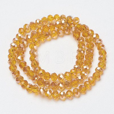 Electroplate Glass Beads Strands EGLA-A034-T2mm-K18-1