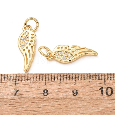 Brass Micro Pave Clear Cubic Zirconia Pendants CU-E003-18G-30-1
