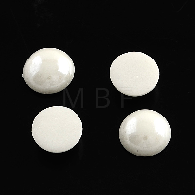 Pearlized Plated Opaque Glass Cabochons PORC-S801-4mm-M-1