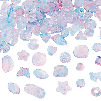 125G Gradient Color Transparent Glass Beads GLAA-TA0003-58A-1