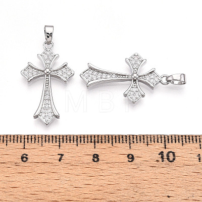 Brass Micro Pave Cubic Zirconia Pendants KK-N257-31P-1