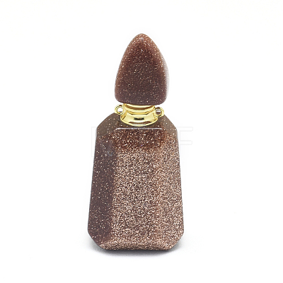 Faceted Synthetic Goldstone Openable Perfume Bottle Pendants G-E556-04I-1